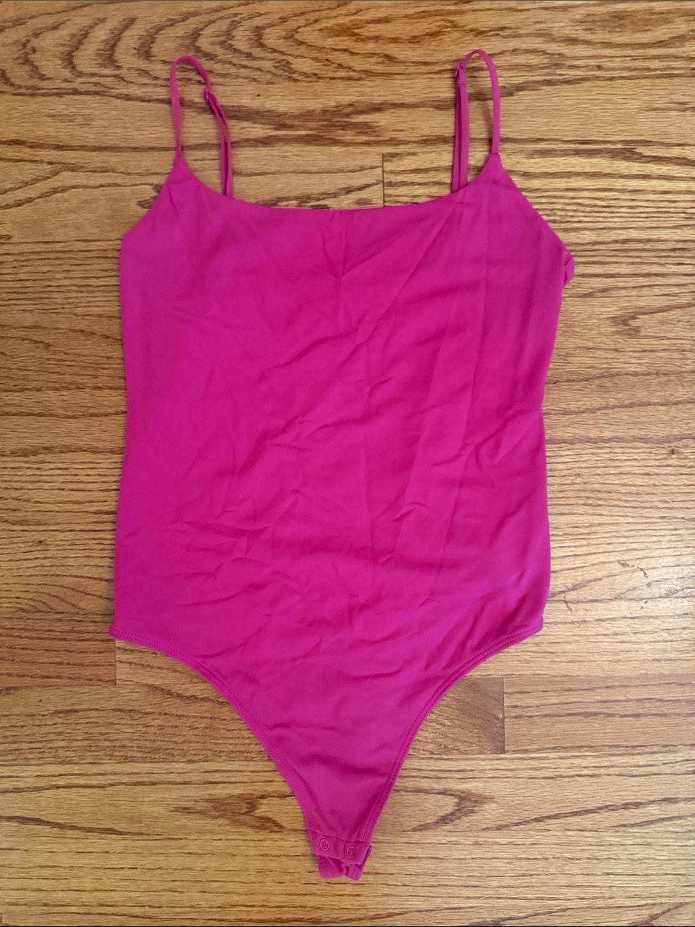 Babaton Fuchsia Spaghetti Strap Bodysuit